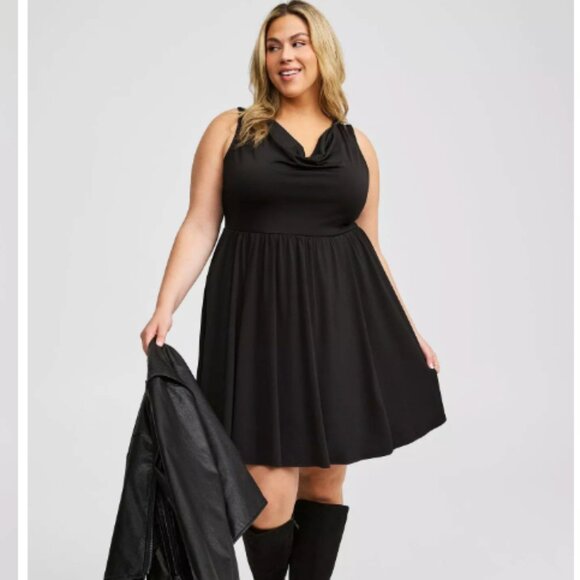 torrid Dresses & Skirts - Torrid Mini Studio Knit Sleeveless Cowl Neck Dress- Size 4 - NWOT